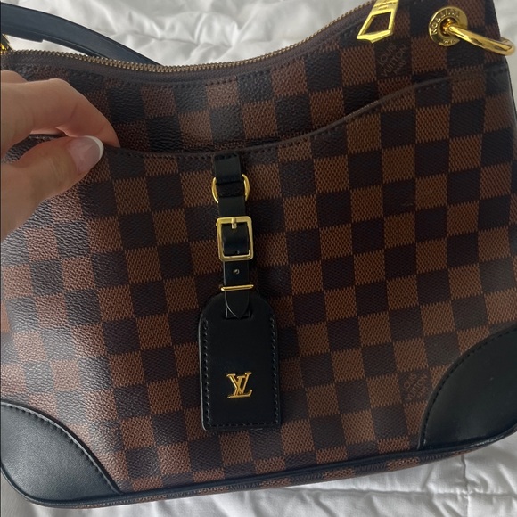 Louis Vuitton Brown Damier Ebene Crossbody with Black Trim & Gold Hardware - Picture 14 of 17